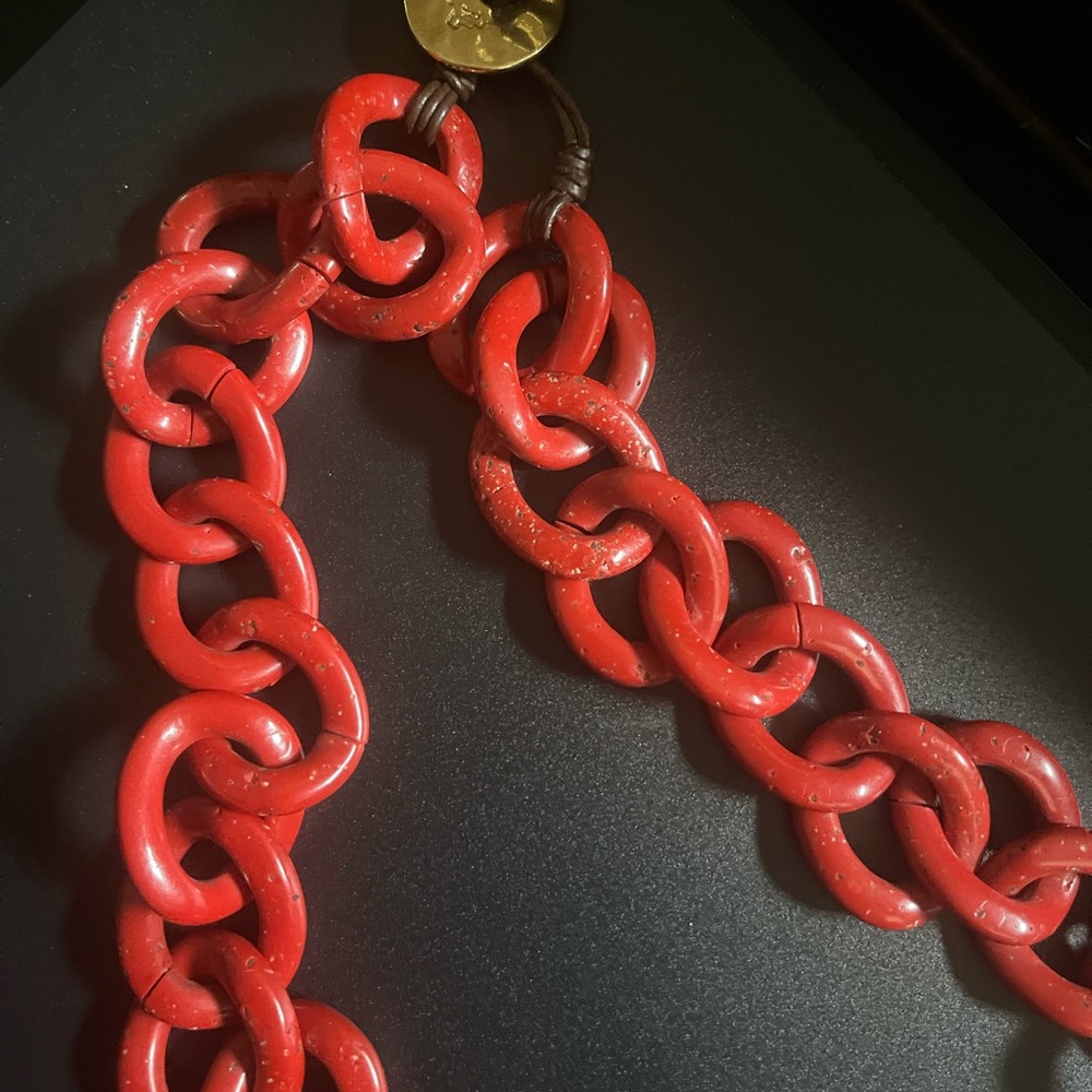 Ralph Lauren Red necklace with Bold Design